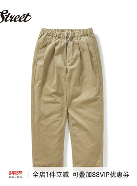 714stree潮牌秋冬灯芯绒直筒长裤2024新款宽松休闲裤男装复古裤子