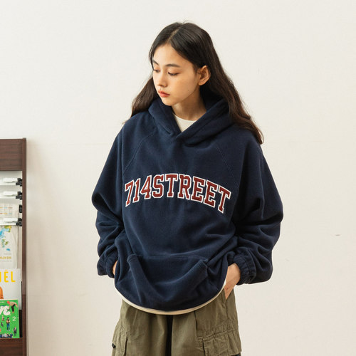 714street摇粒绒连帽卫衣