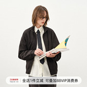 714street仿羊绒毛呢立领夹克男2025秋冬卫衣外套老钱风穿搭上衣