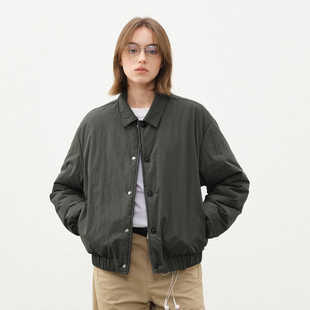 714street廓形翻领棉服男2025秋冬款 夹克外套 cleanfit肌理感衬衫