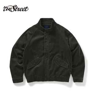 714street秋冬新款 外套 哈灵顿棉服男女微宽松灯芯绒夹克短阔工装
