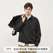 情侣POLO衫 复古毛呢翻领落肩袖 针织毛衣男25秋季 714stree宽松长袖