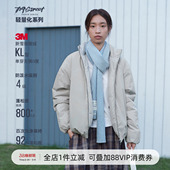 714street 三防立领夹克外套女 3M新雪丽暖绒翻领棉服男2025冬季