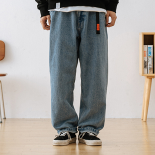 黑色长裤 直筒宽松大码 男秋冬款 714street复古潮牌休闲高端牛仔裤