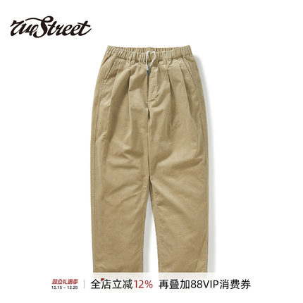 714stree潮牌秋冬灯芯绒直筒长裤2024新款宽松休闲裤男装复古裤子