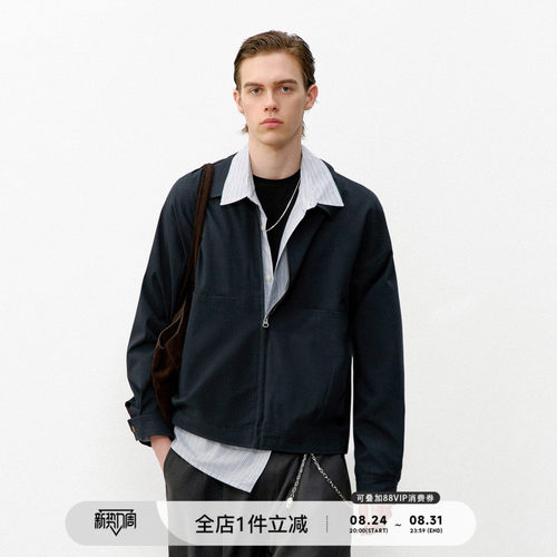 714street泡泡纱翻领夹克