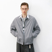 714street美式 休闲老钱风翻领外套 复古格纹哈灵顿夹克男2026春季