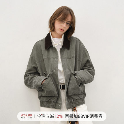 714street美式复古拼接飞行员夹克2025秋季巴恩风水洗工装外套男