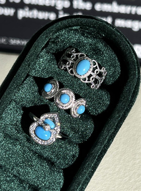 新中式民族风绿松石葫芦个性戒指女时尚冷淡风气质精致小众食指戒