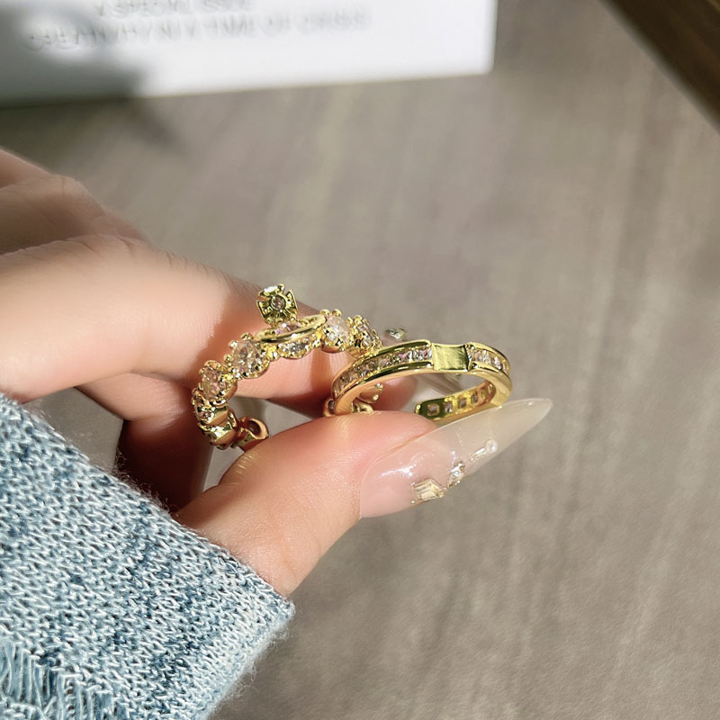 满钻土星双层可拆卸轻奢戒指女星球叠戴套戒气质高级感小众指环潮