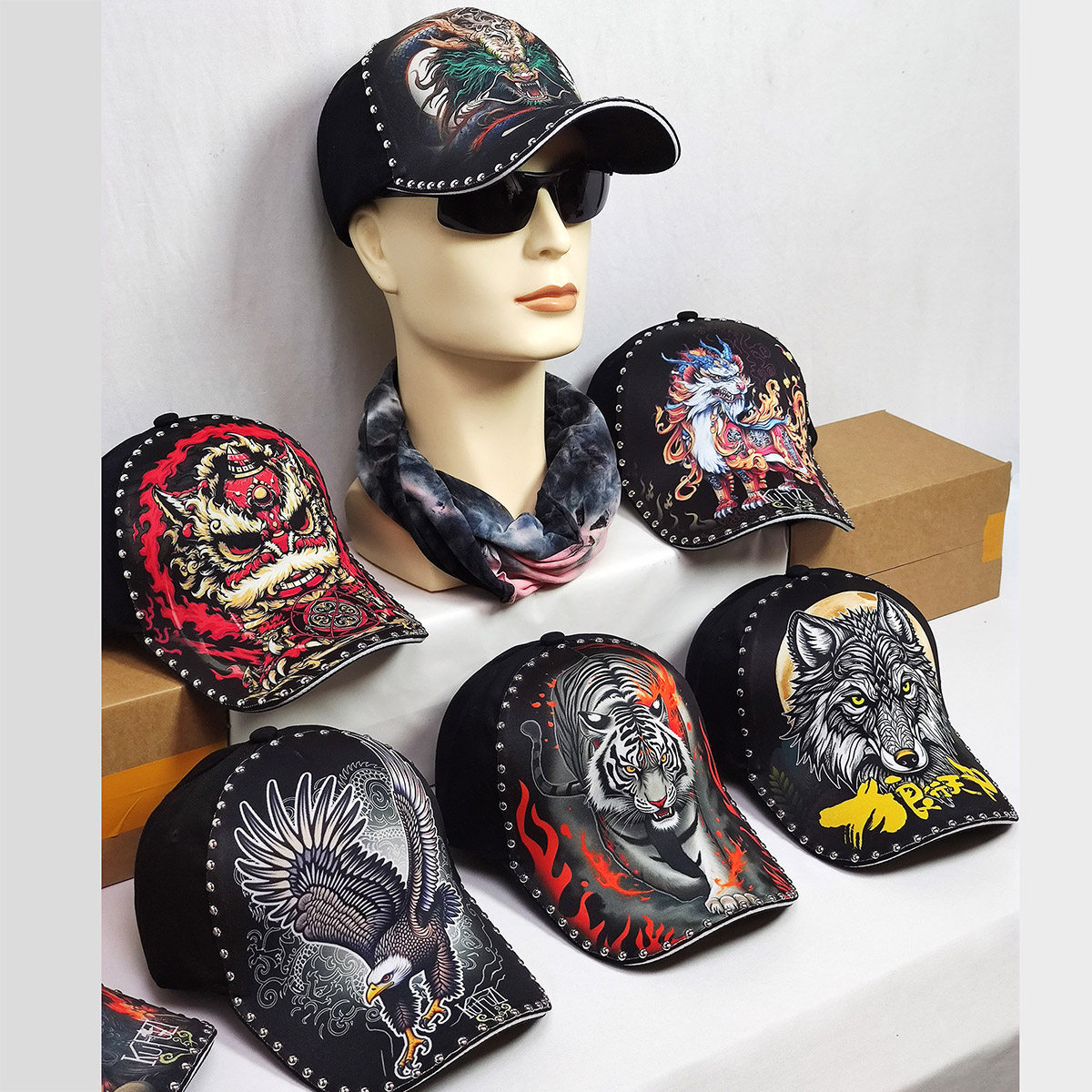 帽子爆款新款男女印花棒球帽插画潮流个性鸭舌帽潮牌硬顶国潮街头