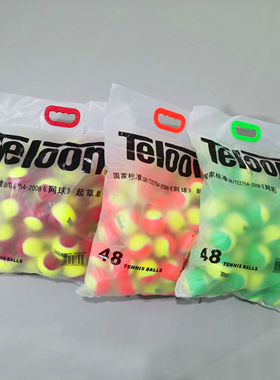 Teloon天龙网球红色大红球橙色mini绿色mid低压儿童短网训练球