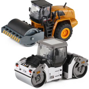 大号单双钢轮压路机平地铺路工程车男孩仿真合金工程汽车模型玩具