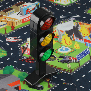 儿童场景玩具地图停车场套装 红绿灯玩具交通信号灯路标交通指示牌