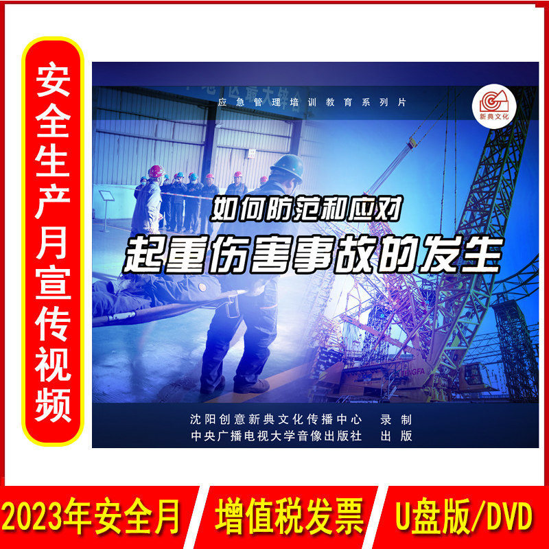 正版如何防范和应对起重伤害事故的发生3DVD/U盘版2023年安全生产月警示教育片 包发票企业安全培训光盘碟片
