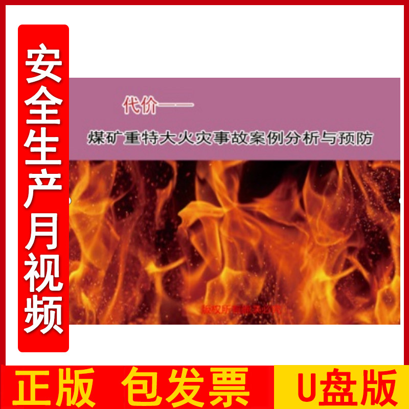 代价煤矿重特大火灾事故案例分析与预防2DVD/U盘版视频正版包发票企业安全培训光盘碟片2024年安全月警示教育片zawh