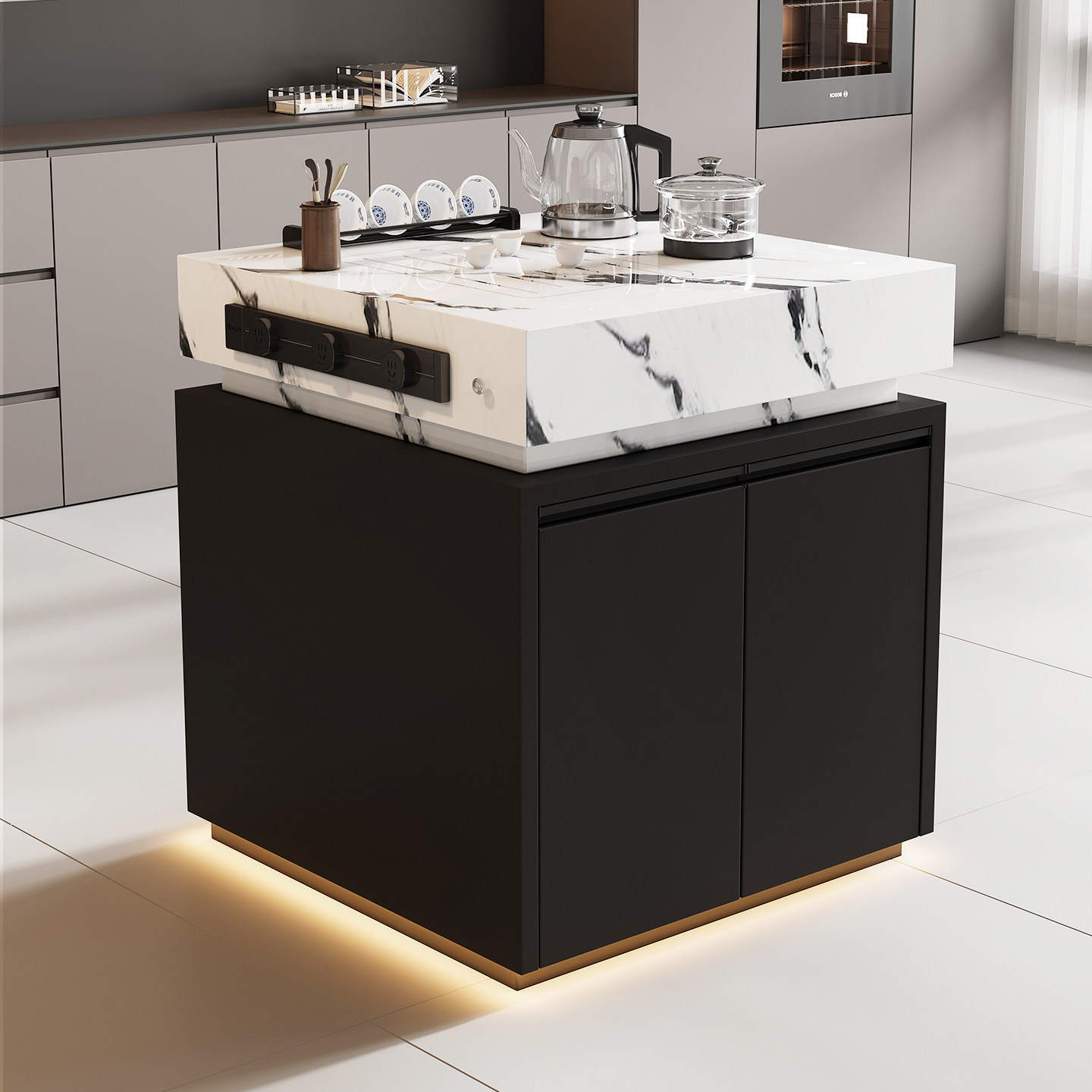 多功能岩板岛台柜单独可移动餐边柜带水槽茶台烧水高级定制导台头,住宅家具,岛台,淘宝优惠券,粉丝福利购,淘宝优惠卷