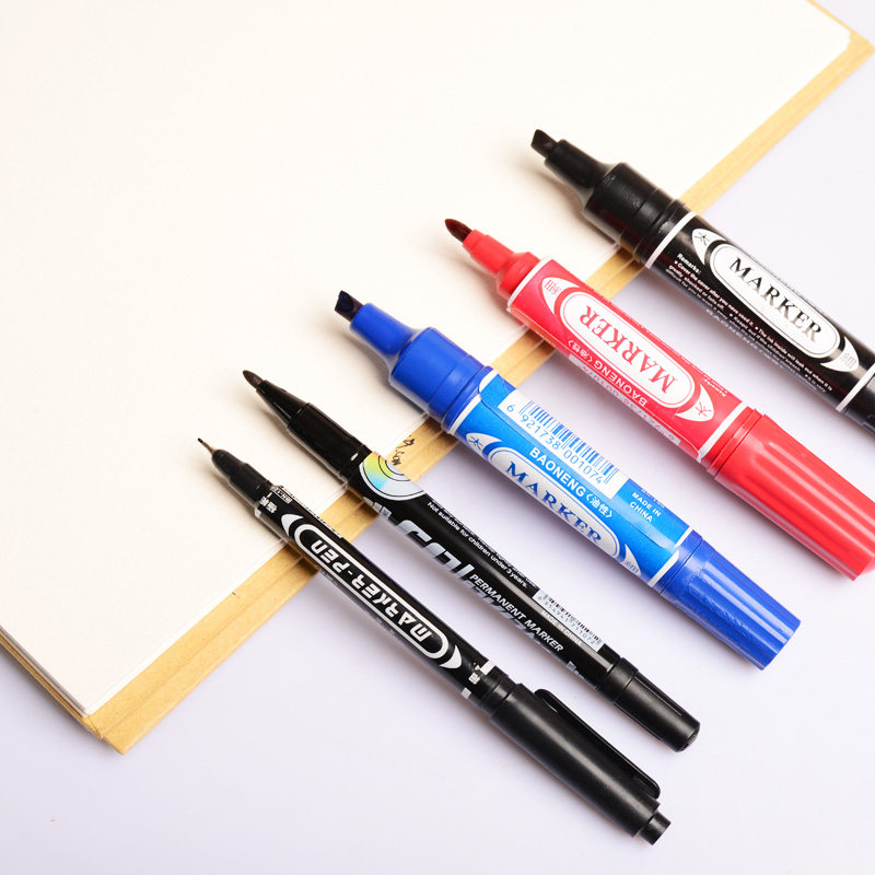 유성 초극세 펜 학생 후크 펜|소형 양면 마커|디스크 펜 어린이 검정 아트 페인팅 스트로크