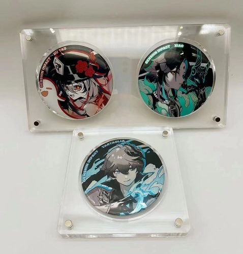 亚克力吧唧流沙卡砖展示盒谷子徽章收纳咕砖75吧唧展示架动漫周边