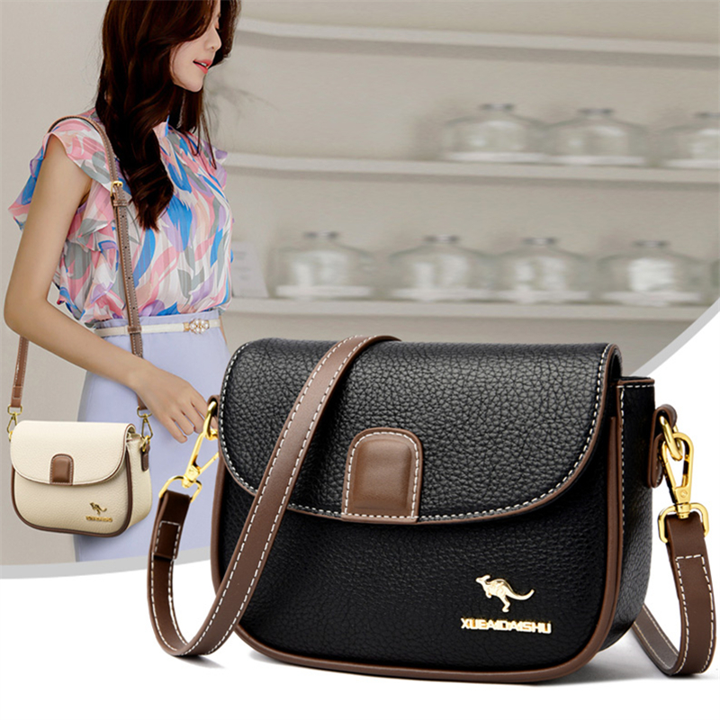 真皮牛皮单肩斜挎包女妈妈包时尚