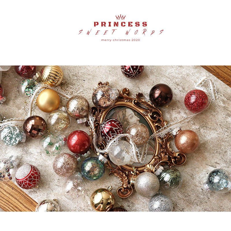 6、8cm圣诞节装饰球2025新款挂球节日饰品家居装饰物 公主蜜语