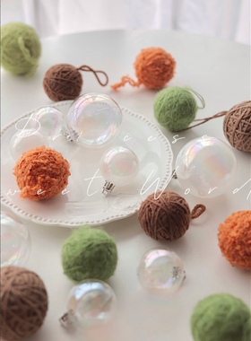 2023新款球ins高定绿色圣诞球节日装饰挂球