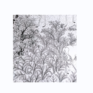 《丹枫呦鹿图》临摹专用微喷原尺寸线稿64.6-118.5cm