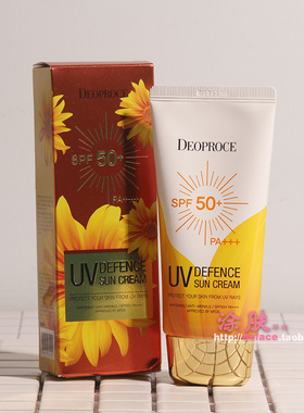 韩国Deoproce四合一防晒霜轻薄透气不闷痘防水清爽补水隔离提亮