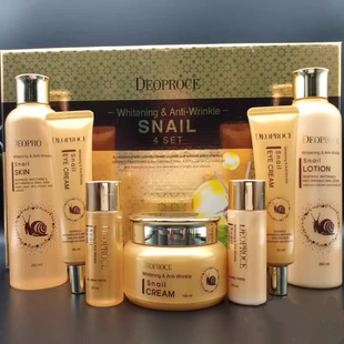 韩国黛芙丝DEOPROCE迪戈内斯蜗牛水乳霜5件套盒保湿提亮修复紧致