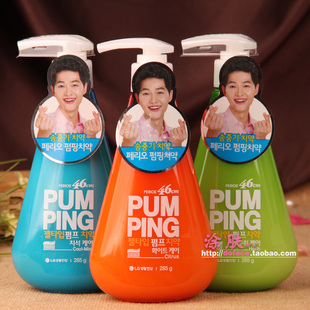 韩国进口倍瑞傲派缤pumping按压式液体牙膏去牙渍异味清洁牙护齿