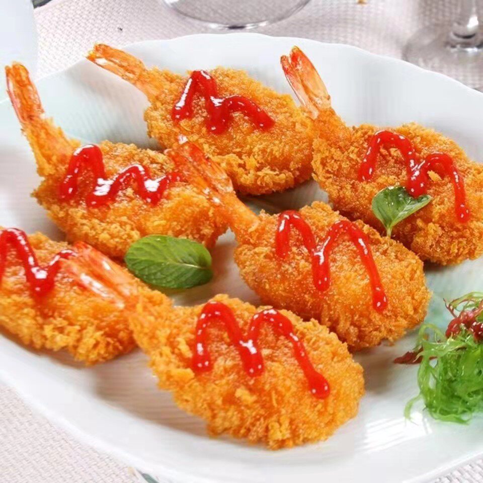 亚洲渔港黄金蝴蝶虾宝宝辅食面包虾半成品海鲜油炸小吃西餐厅食材