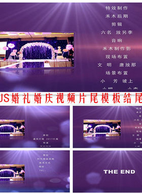 唯美EDIUS婚礼婚庆视频片尾模板录像结尾工程结婚庆典帷幕结束语