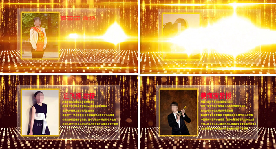 R222新款震撼大气金色粒子企业年会人物介绍图片颁奖会影模板