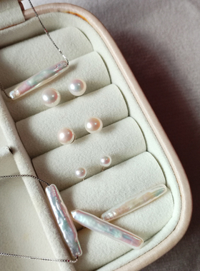 极光巴洛克珍珠S925银项链耳钉