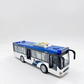 警车巴士开门文艺车玩儿童惯性声光塑胶益智公交运输汽车玩具礼盒