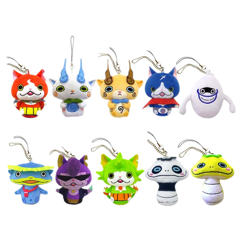 日本万代3DS妖怪手表游戏动漫周边地缚猫手机屏幕擦毛绒挂件公仔