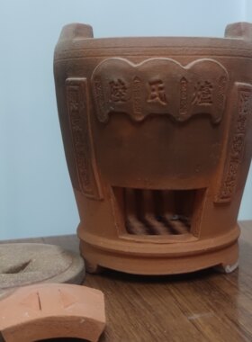 复古陆氏炉潮州烧炭茶炉陶土风炉红泥小火炉木炭G炉烧水炉煮茶