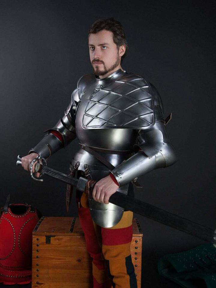 海外代购Knight◇手作复古中世纪骑士战士钢制板甲盔甲铠甲套装