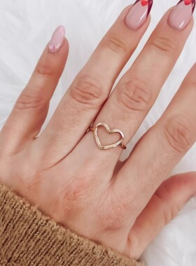 心形纯银黄金玫瑰金女士叠戴戒指