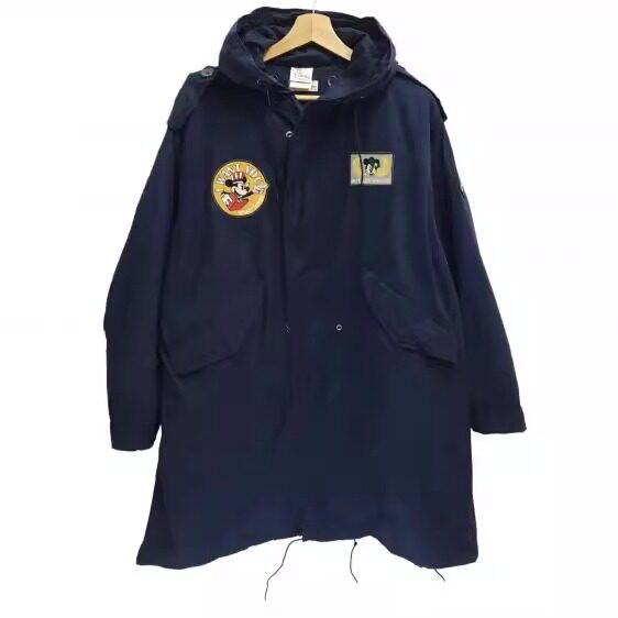 海外代购Jacket㊣ 古着收藏卡通米老鼠拉链连帽抽绳外套夹克风衣