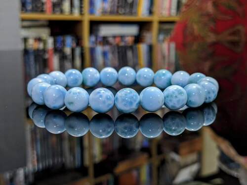 美国代购Larimar㊣ 手作华丽精致纯净天然蓝白纹理拉利玛串珠手链