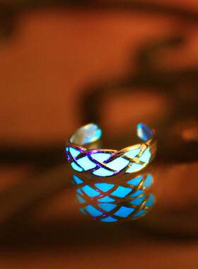 凯尔特结脚趾环925纯银戒指夜光