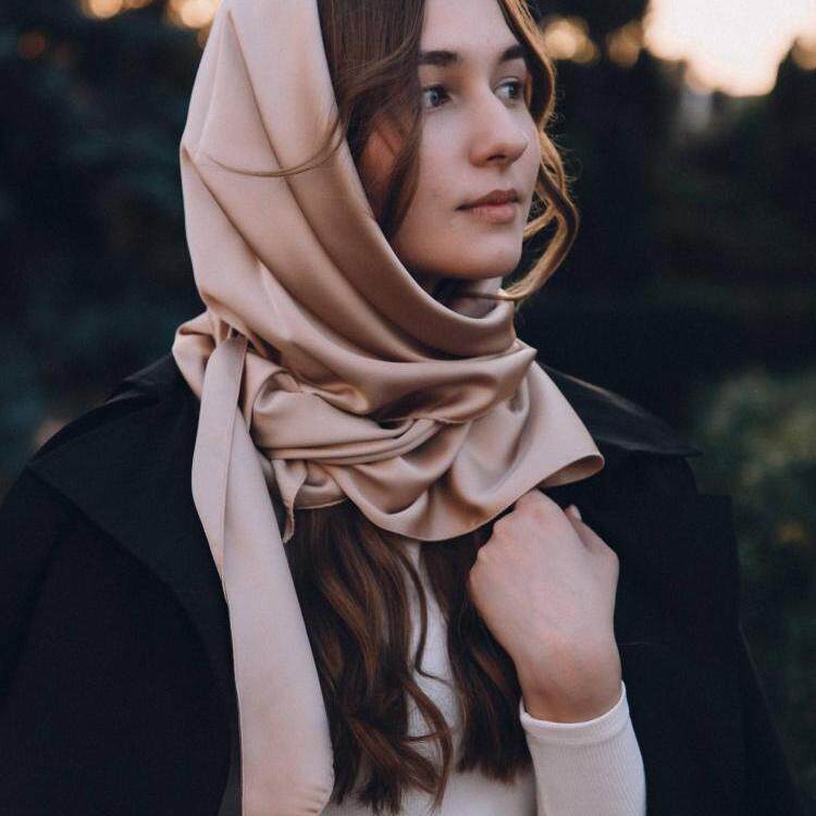 Scarve㊣乌克兰代购手作迷人美丽优雅柔软丝绸多用三角形头巾围巾