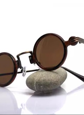 意大利古着蒸汽朋克圆形太阳镜