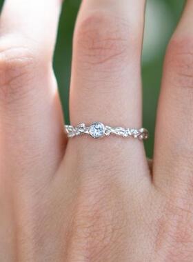 天蓝色托帕石银珠纯银许诺戒指