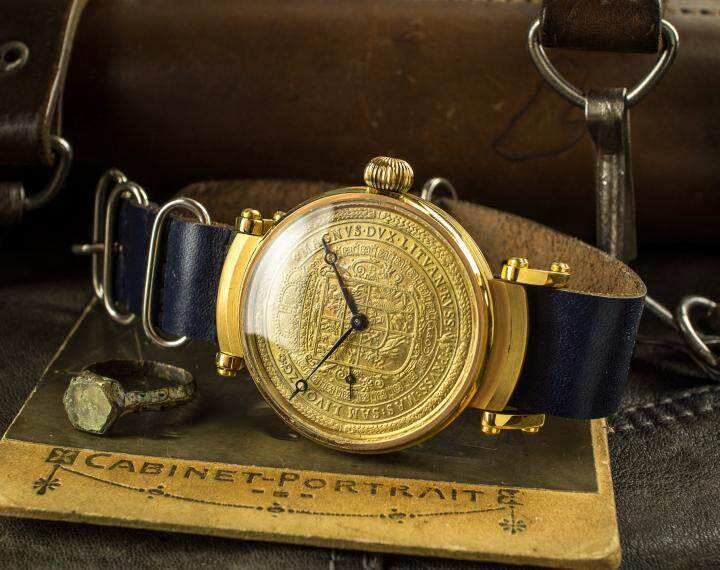 海外代购gold◇古着复古苏联1970年代金色硬币雕刻男士机械手表