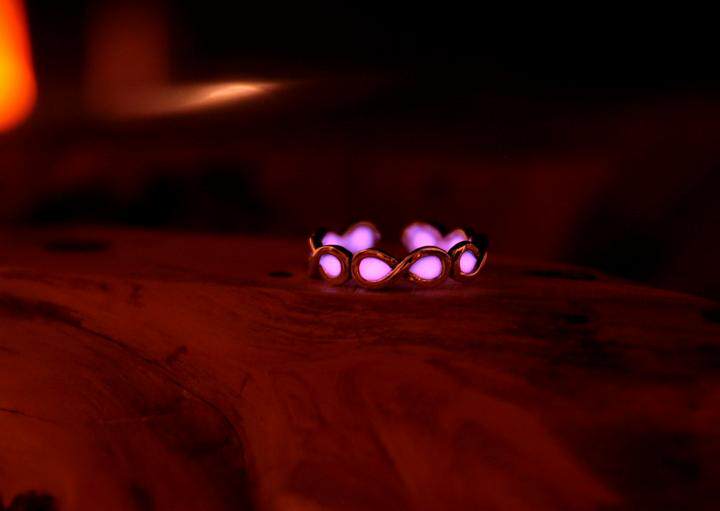 加拿大代购Glow◇手作精致无限结编织恋人925纯银夜光脚趾环戒指