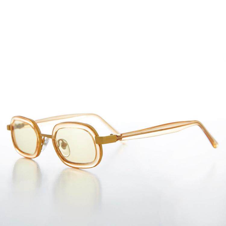 美国代购Sunglass㊣ 古着收藏小巧矩形椭圆形彩色镜片太阳眼镜