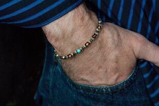 美国代购Turquoise▼手作虎眼石绿松石意大利纯银个性化礼物手链