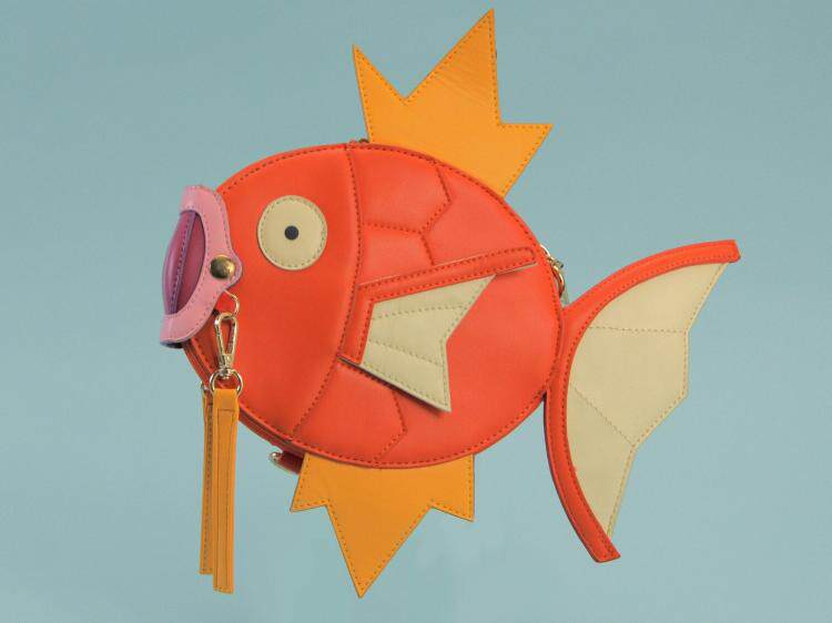 美国代购Fish◇手作日本卡通动漫可爱小鱼撞色女士单肩包斜挎包